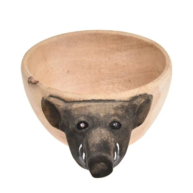 Hand Carved Kuksa Rubber Wooden Water Cup Animal Head Cup Mug Cups Christmas Large-capacity Camping Gear Coffee Cup Gifts