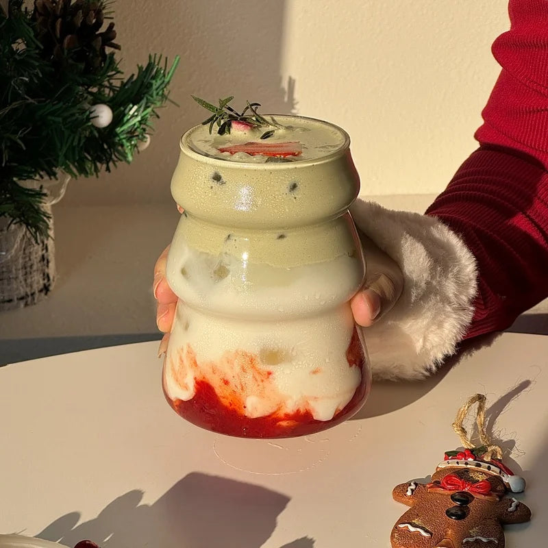 Vertical Stripes Glass Cup Transparent Water Bottle Milk Tea Juice Coffee Cups Drinkware Creative Table Decorative Cup Supplies