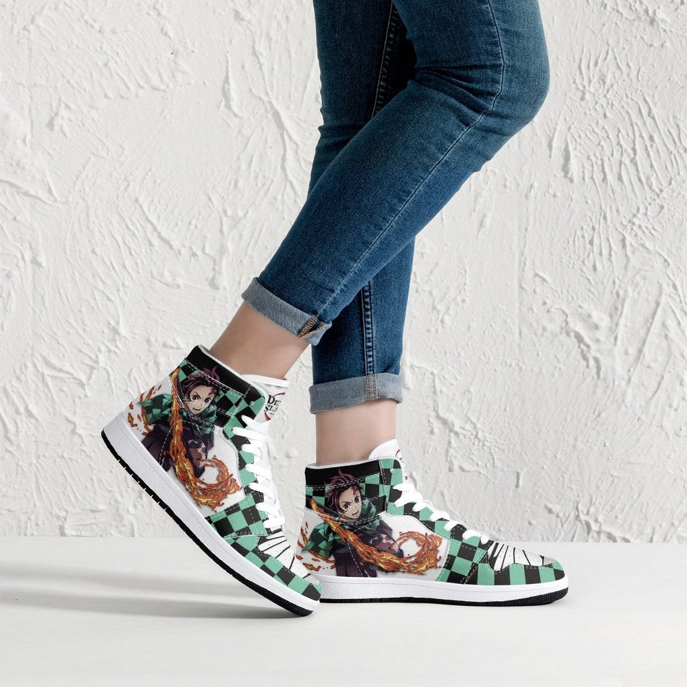Tanjiro Kamado Water and Sun Breathing Demon Slayer JD1 High Top Shoes