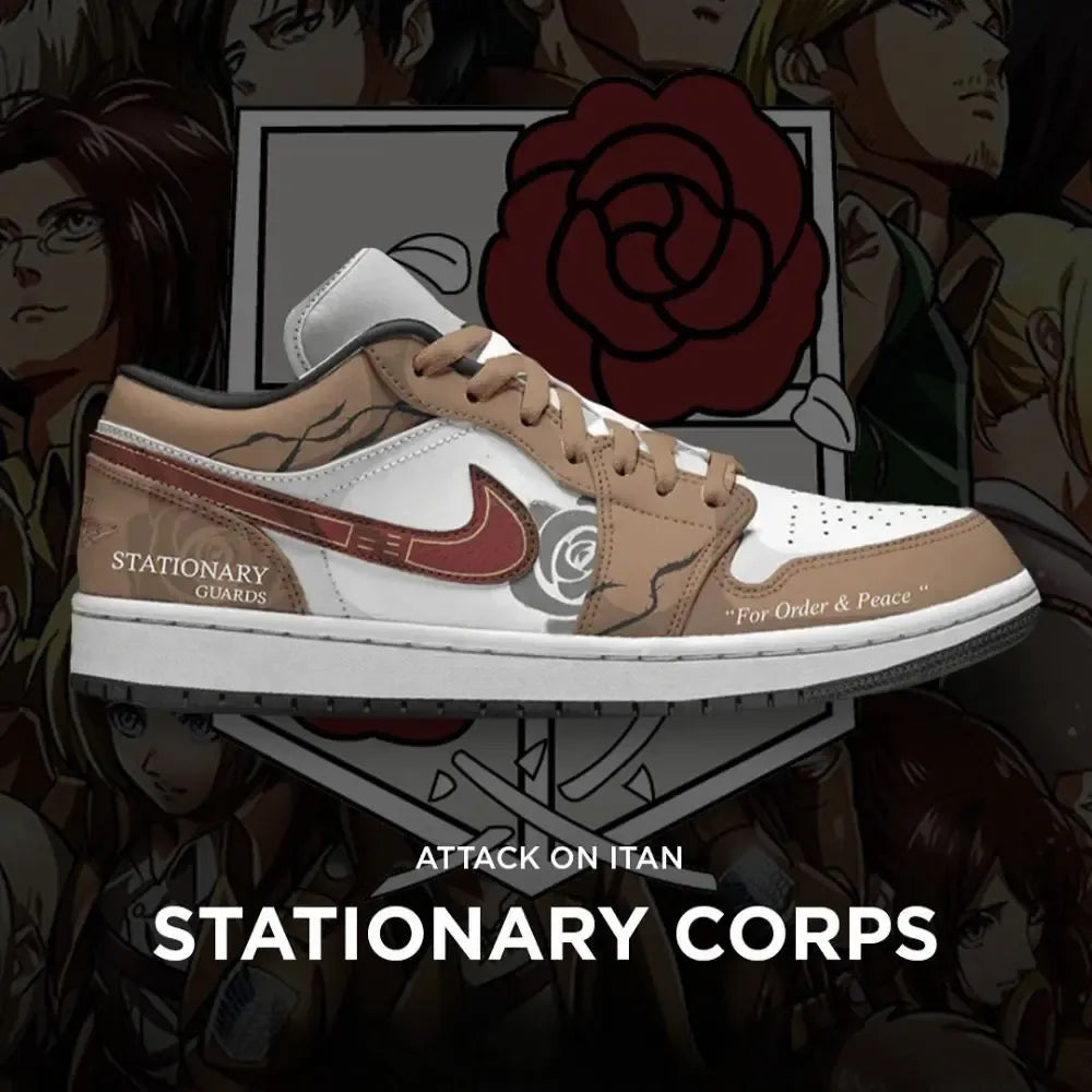 Stationary Crops Attack on Titan Edition Low Top Shoes