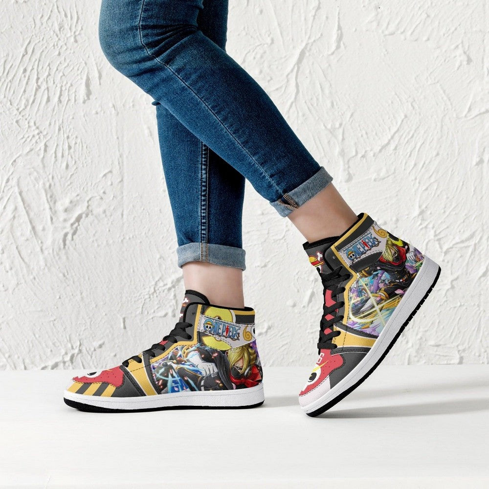 Vinsmoke Sanji Stealth Black One Piece JD1 High Top Shoes